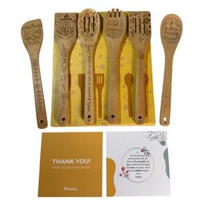 Riveria Bamboo Utensils Set Best Mother In Law Ever 6 Piece Cooking Tools